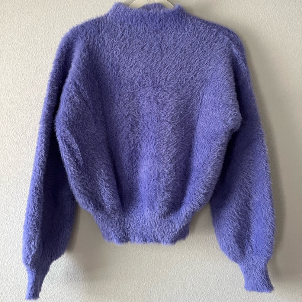 Fuzzy mock neck sweater